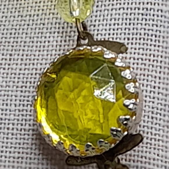 Vintage W Germany Yellow Acrylic Bead Necklace 1950s Button Clasp main image 5
